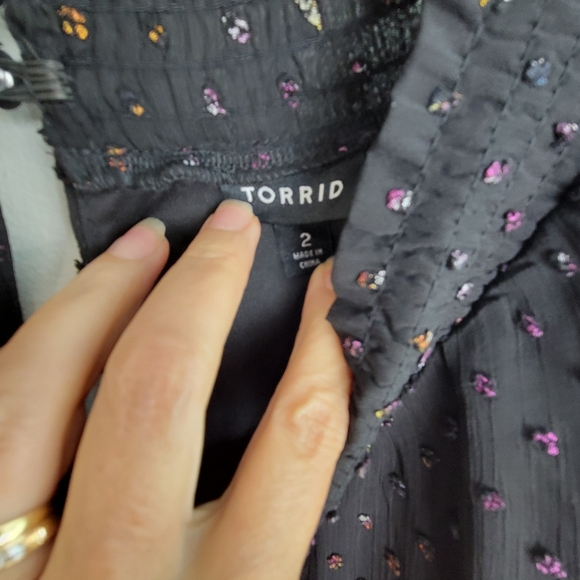 Torrid Mini Clup Dot Blouson Long Sleeve Dress SZ 2 - Picture 9 of 16